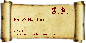 Borsó Mariann névjegykártya